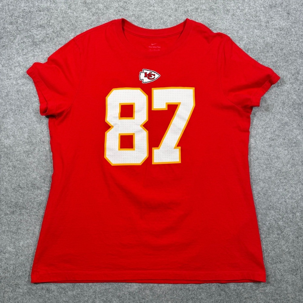 Nike Travis Kelce Chiefs T-Shirt Women's Red XL EUC NFL Player Tee 87
